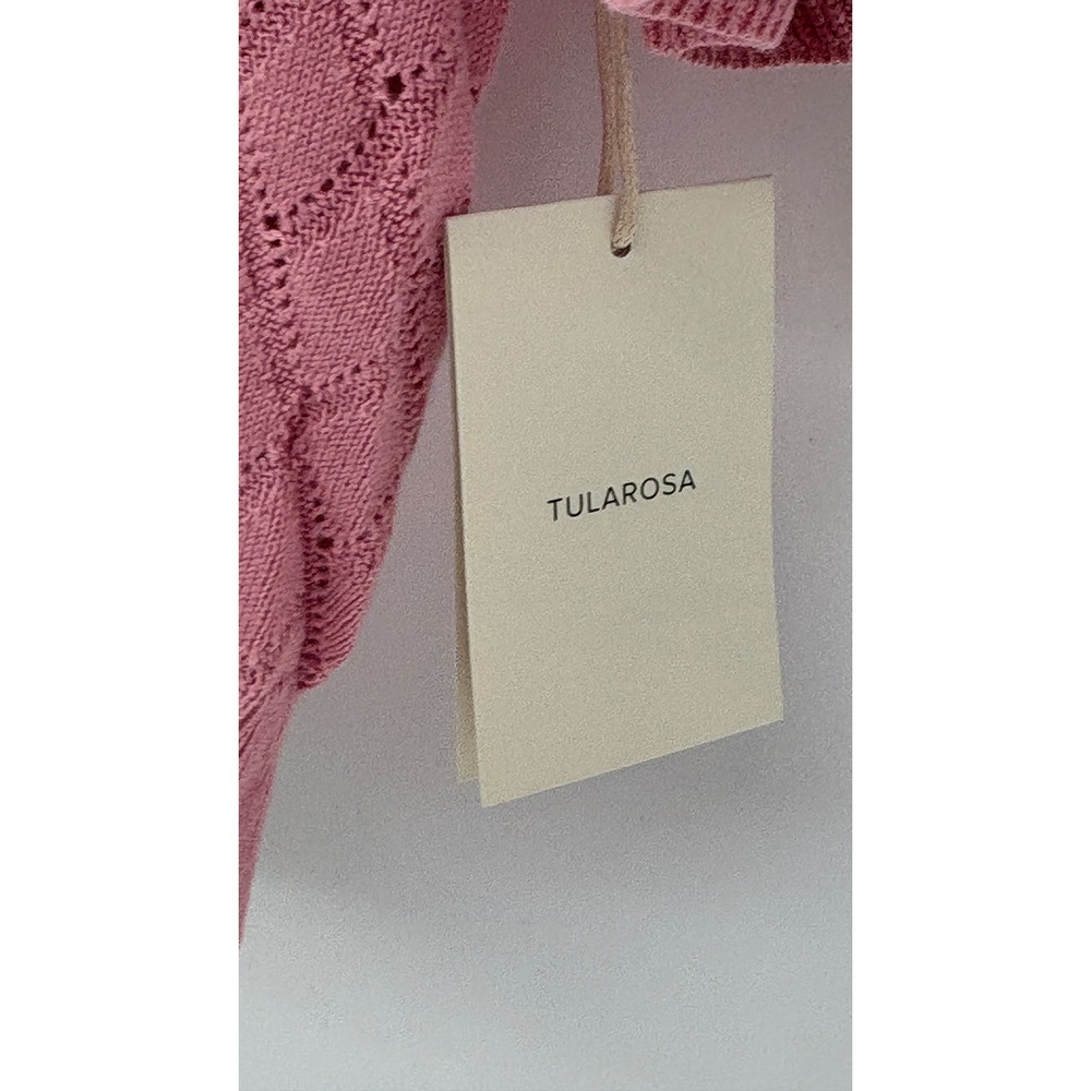 Tularosa Revolve Sweater Blouse Flutter Sleeve Crochet Women Medium Pink New - Picture 5 of 13